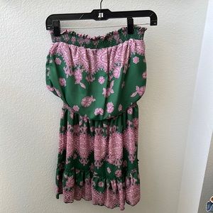 Tube top (strapless) purple and green dress!